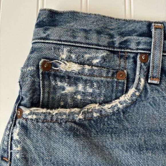 AGOLDE | Women's Distressed Parker Cut Off Shorts Size 28 Button Fly - Picture 5 of 15